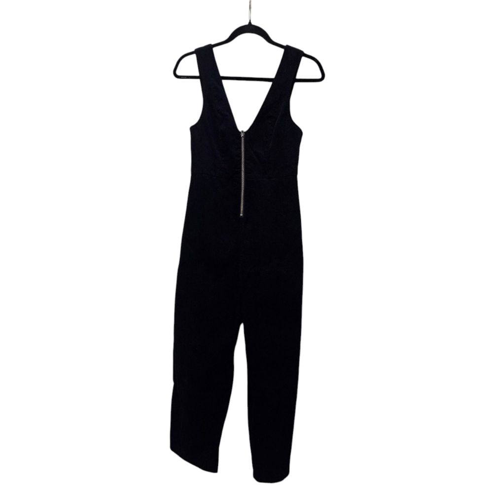 BDG Urban Outfitters April Corduroy Zip-Front Jumpsuit Black Cropped size Small - Picture 3 of 11